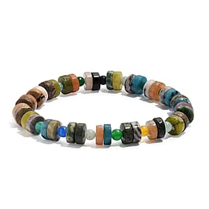 Multi Gemstone 88.15 ctw Beaded Stretch Bracelet