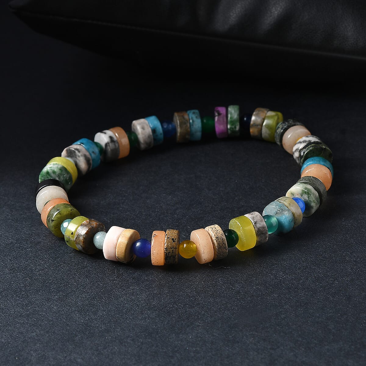 Multi Gemstone 88.15 ctw Beaded Stretch Bracelet image number 1