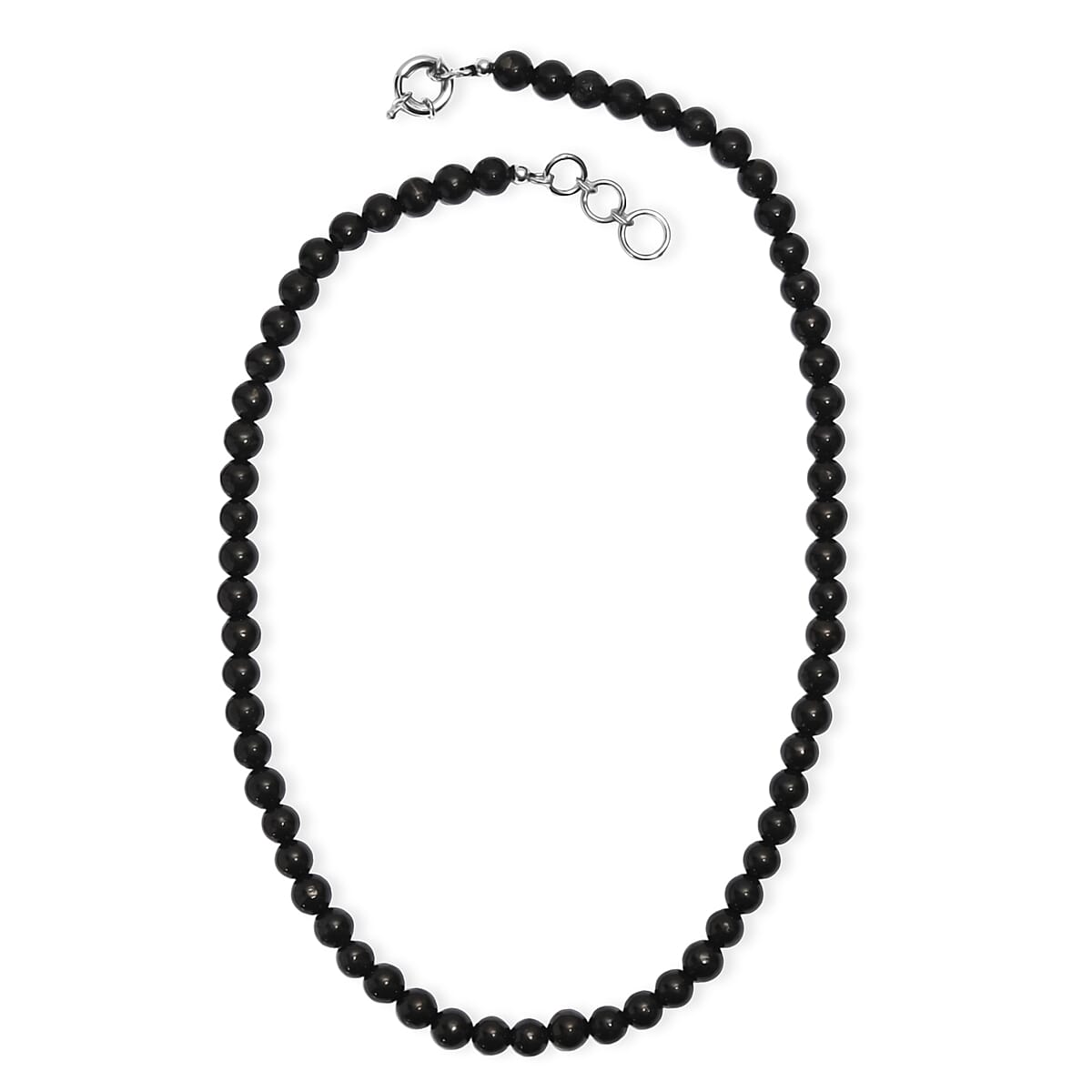 Shungite 200.00 ctw Beaded Necklace in Platinum Bond 20 Inches image number 2