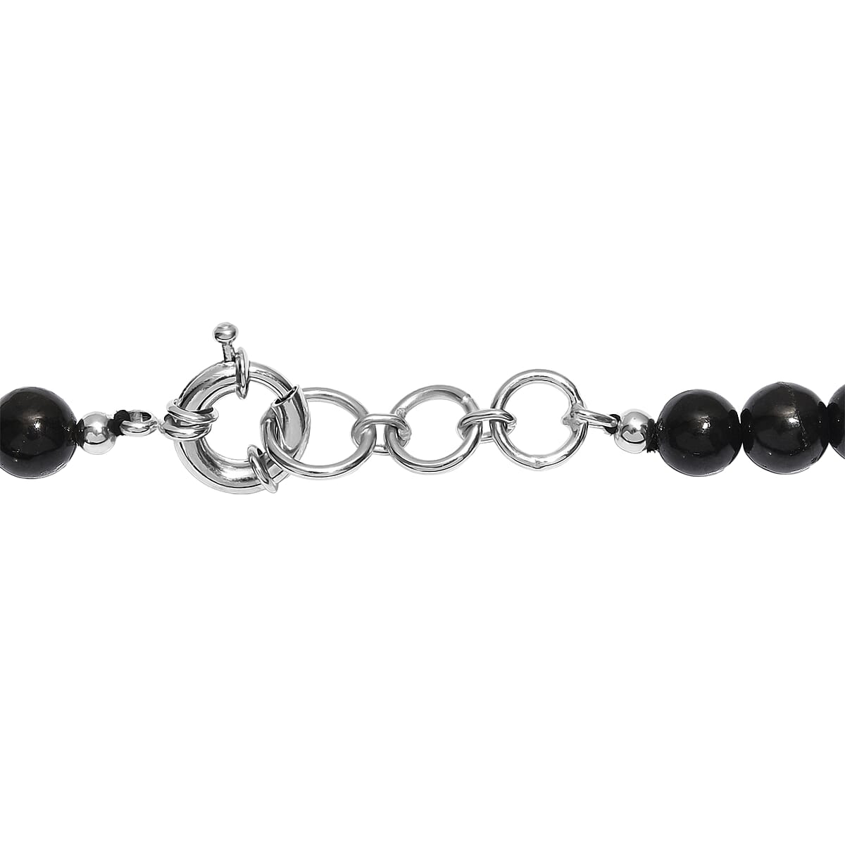 Shungite 200.00 ctw Beaded Necklace in Platinum Bond 20 Inches image number 3
