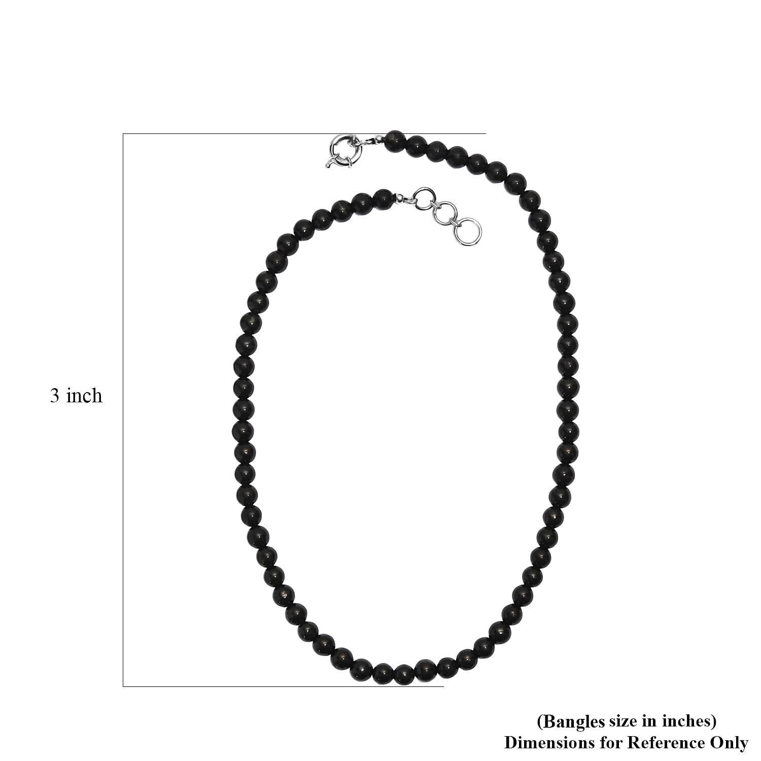 EverTrue Shungite 200.00 ctw Beaded Necklace in Platinum Bond 20 Inches