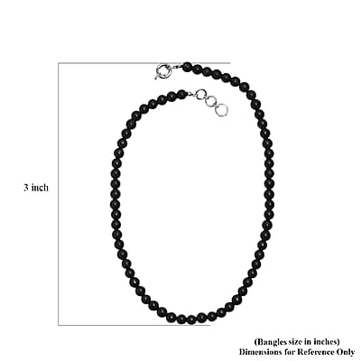 EverTrue Shungite 200.00 ctw Beaded Necklace in Platinum Bond 20 Inches