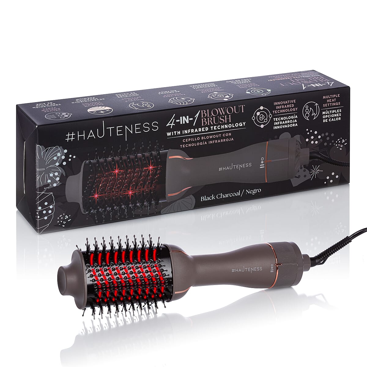 Hauteness 4 in 1 Blowout Brush Hair Dryer with Infrared Technology - Black image number 0