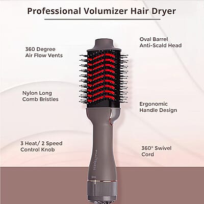 Hauteness 4 in 1 Blowout Brush Hair Dryer with Infrared Technology - Black