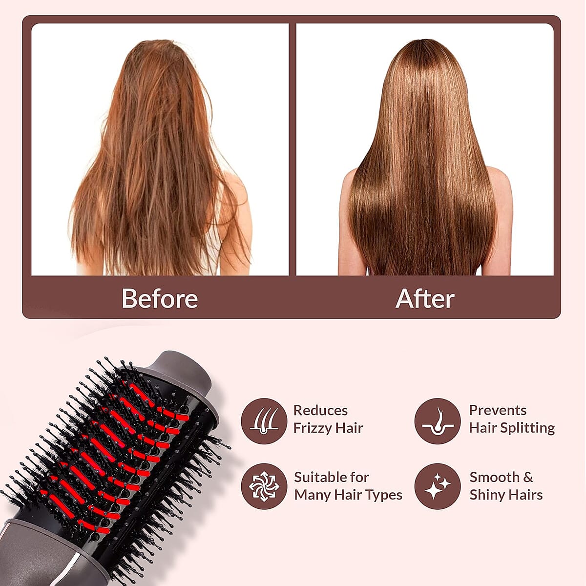 Hauteness 4 in 1 Blowout Brush Hair Dryer with Infrared Technology - Black image number 4