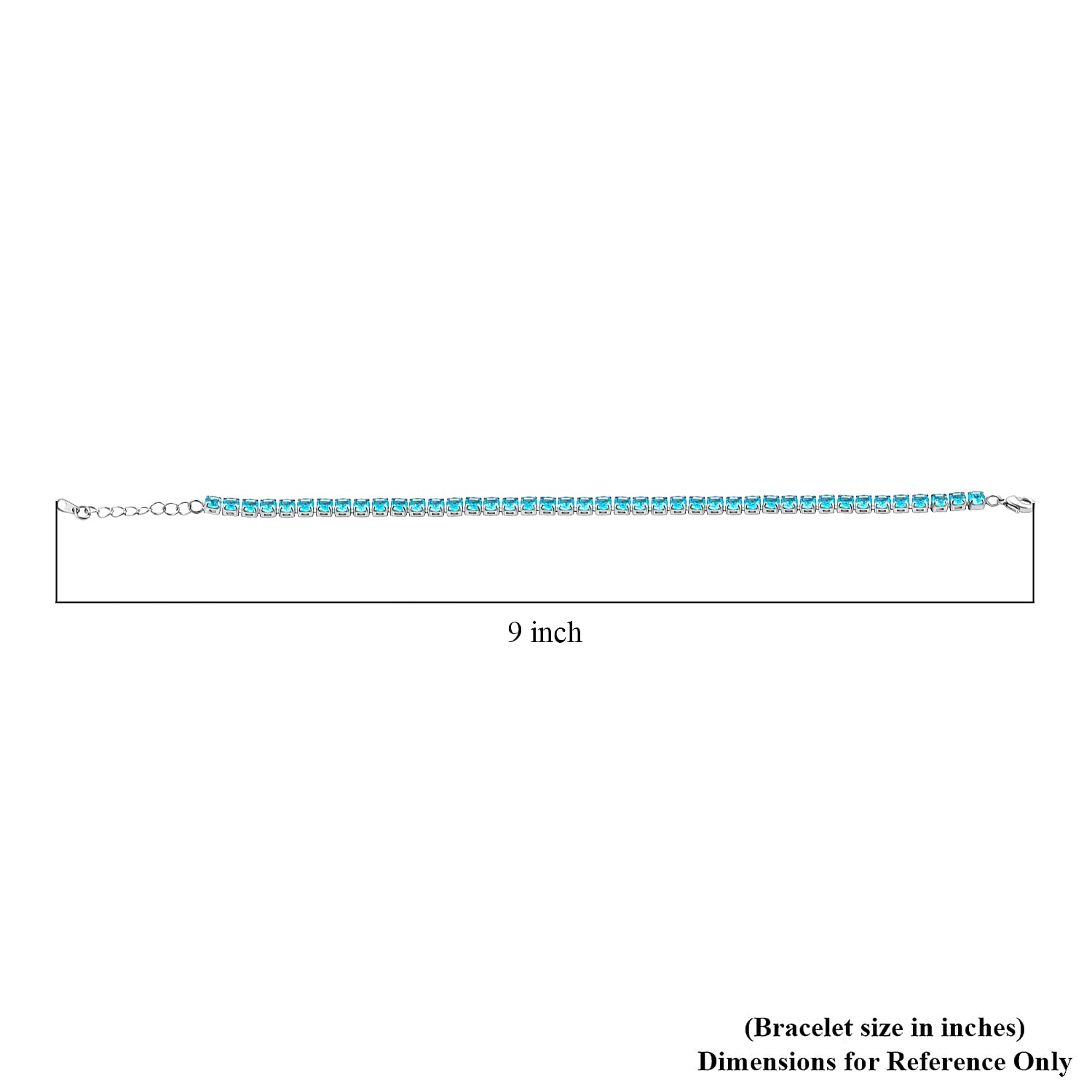 Simulated Paraiba Tourmaline Bracelet in Silvertone (7.50 In)