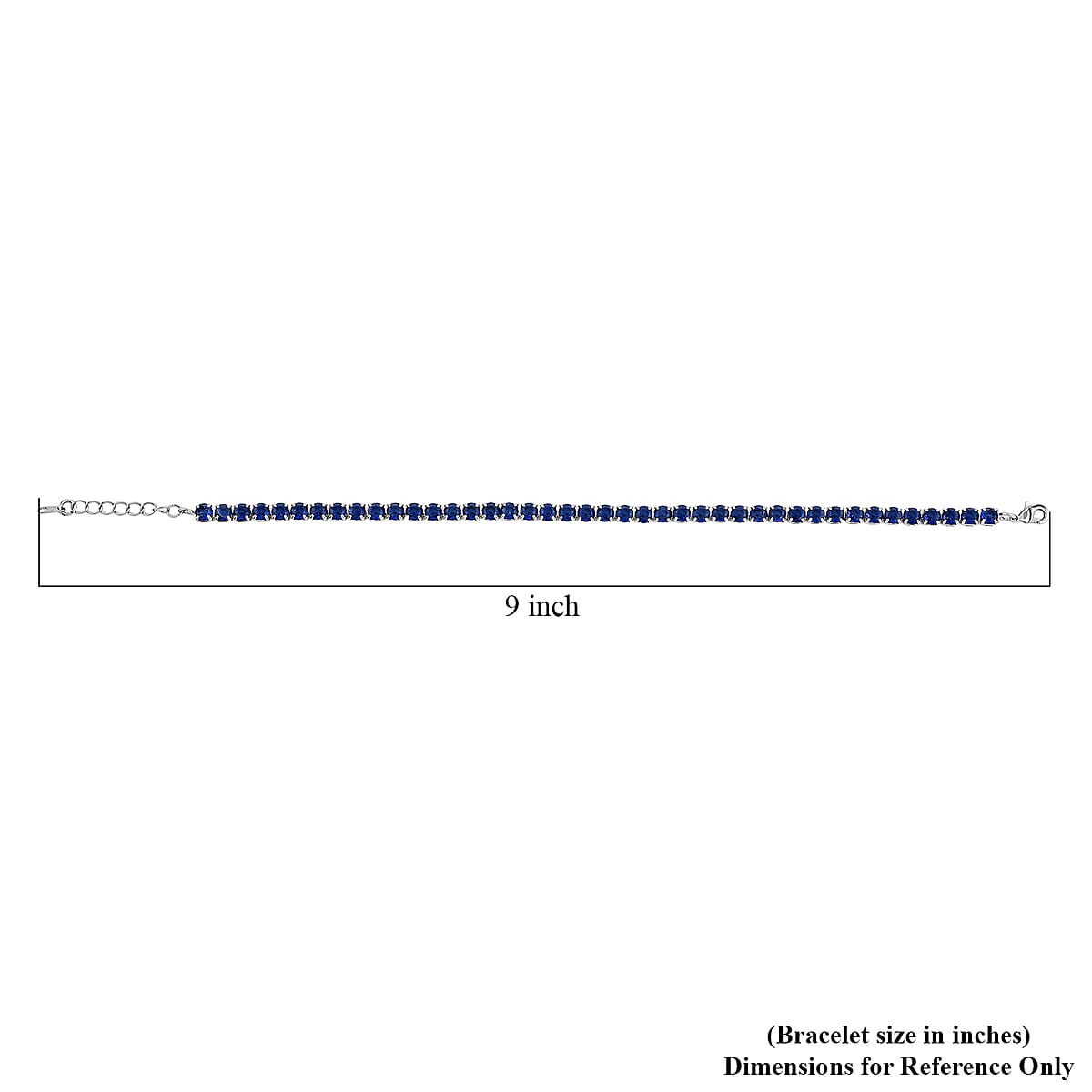 Simulated Ceylon Blue Sapphire Bracelet in Silvertone (7.50 In) 9.65 ctw image number 4