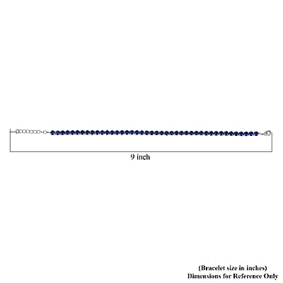 Simulated Ceylon Blue Sapphire Bracelet in Silvertone (7.50 In) 9.65 ctw