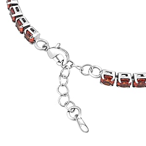 Ankur's Tresure Chest Simulated Red Sapphire Bracelet in Silvertone (7.50 In) 9.65 ctw