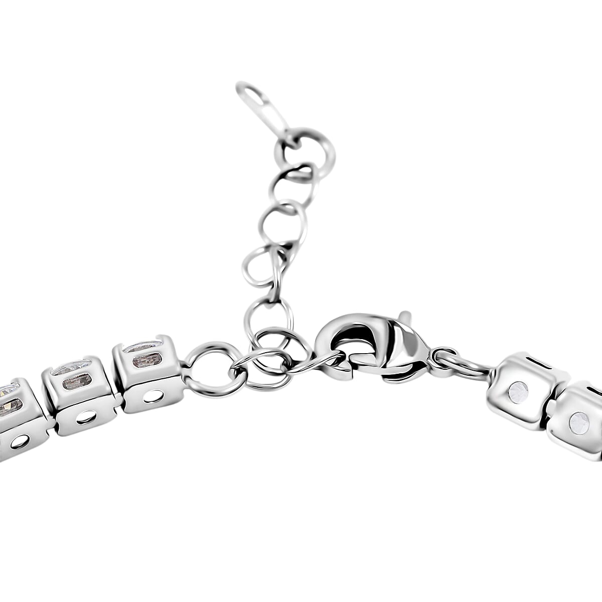 Ankur's Tresure Chest Simulated White Sapphire Bracelet in Silvertone (7.50 In) 9.65 ctw image number 2