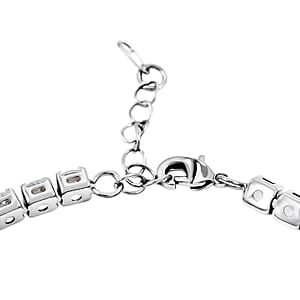 Ankur's Tresure Chest Simulated White Sapphire Bracelet in Silvertone (7.50 In) 9.65 ctw