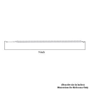 Ankur's Tresure Chest Simulated White Sapphire Bracelet in Silvertone (7.50 In) 9.65 ctw