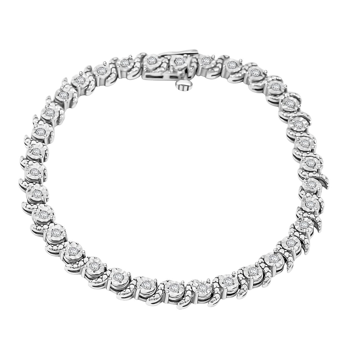 White Diamond 1.00 ctw Bracelet in Sterling Silver (7.25 In) image number 0
