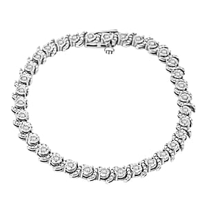 White Diamond 1.00 ctw Bracelet in Sterling Silver (7.25 In)