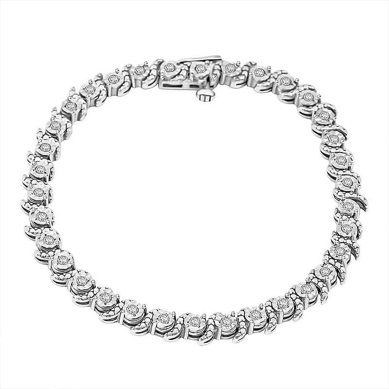 White Diamond 1.00 ctw Bracelet in Sterling Silver (7.25 In)