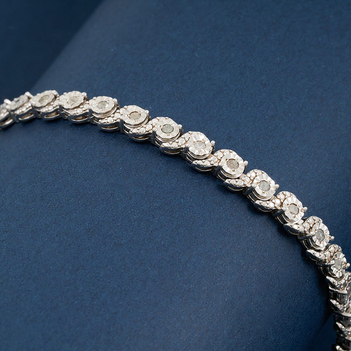 White Diamond 1.00 ctw Bracelet in Sterling Silver (7.25 In) image number 1