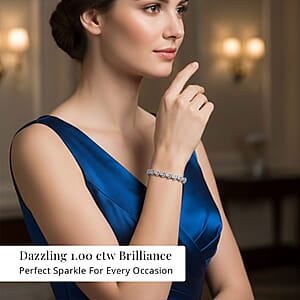 White Diamond 1.00 ctw Bracelet in Sterling Silver (7.25 In)