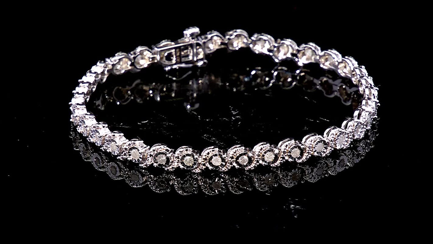 White Diamond 1.00 ctw Bracelet in Sterling Silver (7.25 In)