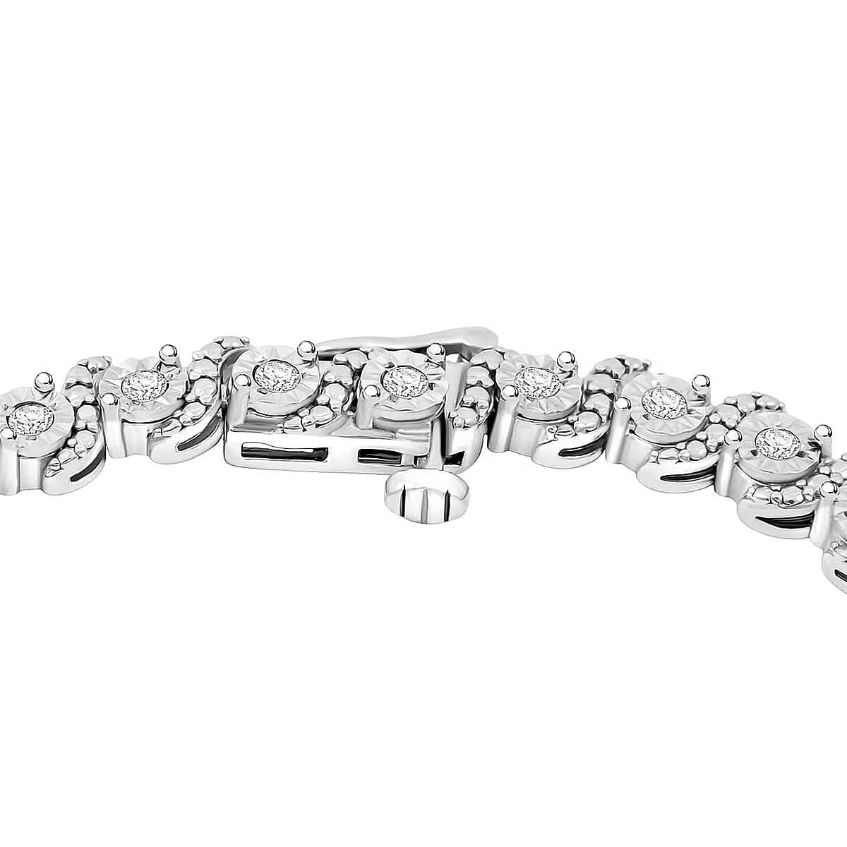 White Diamond 1.00 ctw Bracelet in Sterling Silver (7.25 In) image number 7