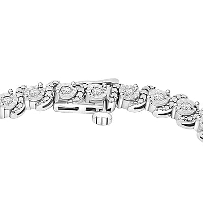 White Diamond 1.00 ctw Bracelet in Sterling Silver (7.25 In)