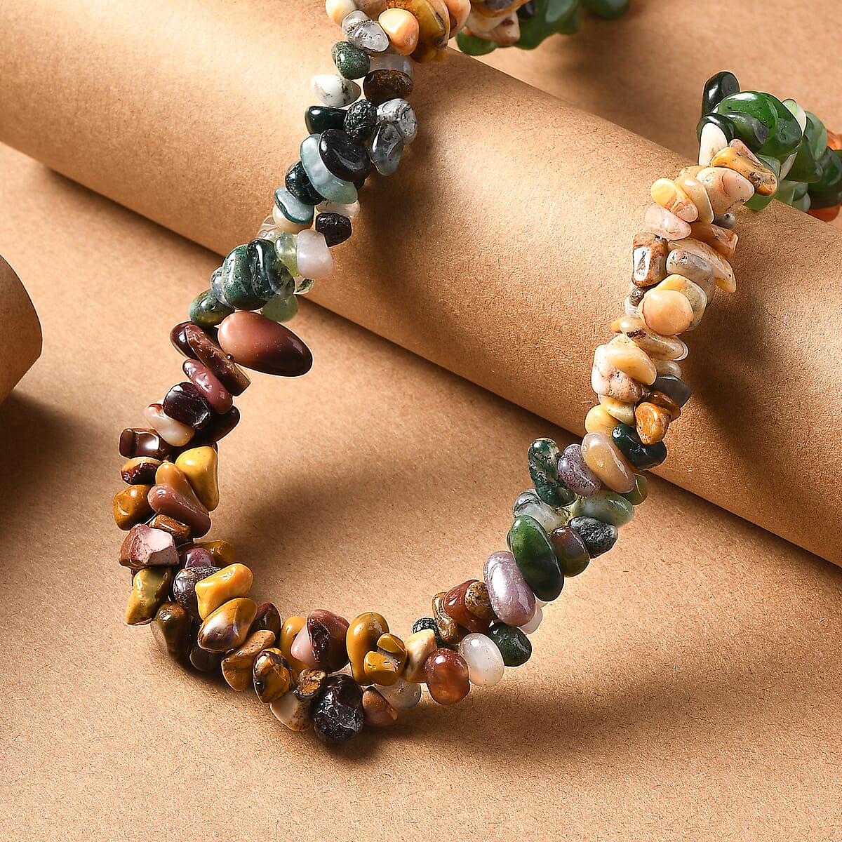 EverTrue Multi Gemstone 400.00 ctw Chips Necklace in Platinum Bond 20 Inches image number 1