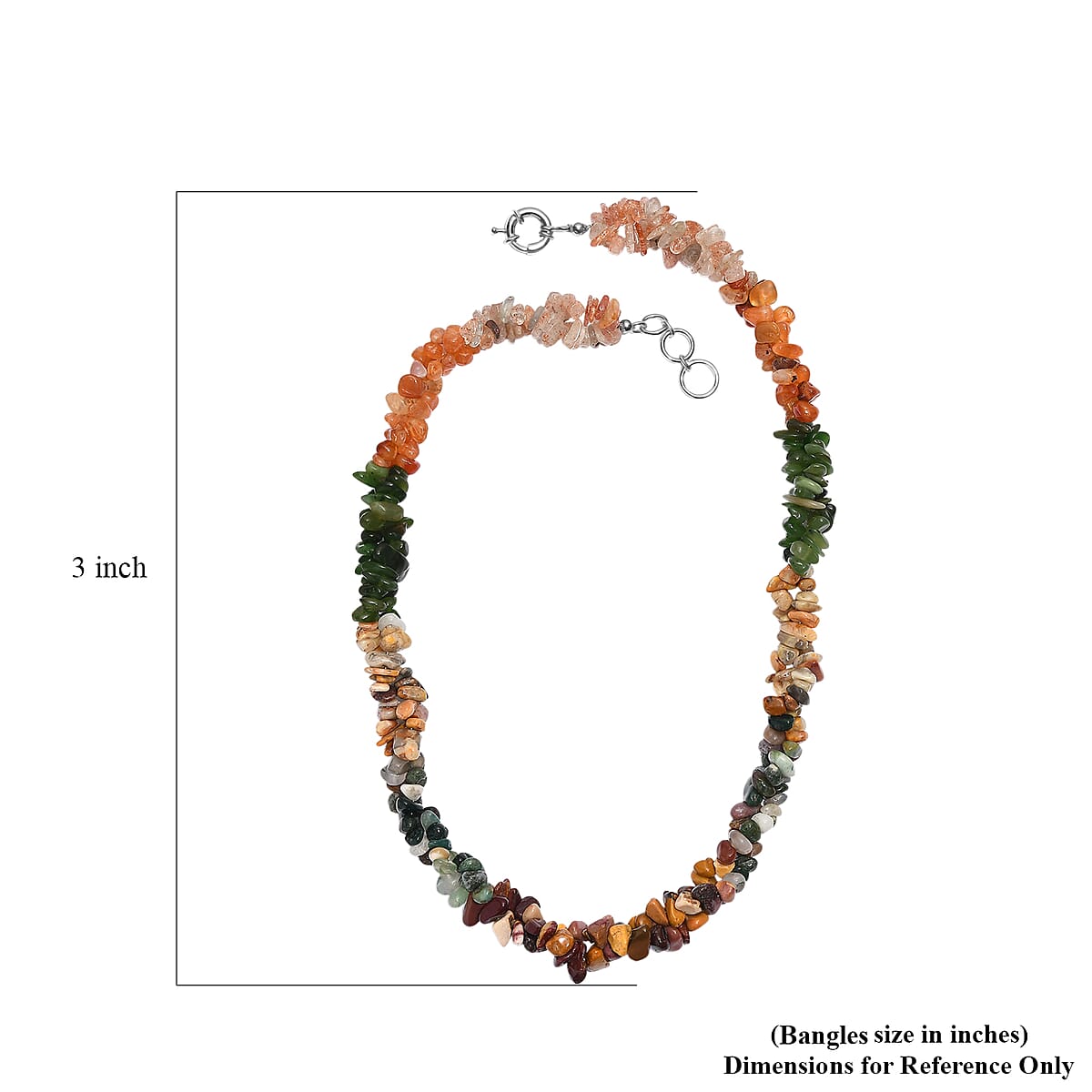 EverTrue Multi Gemstone 400.00 ctw Chips Necklace in Platinum Bond 20 Inches image number 4