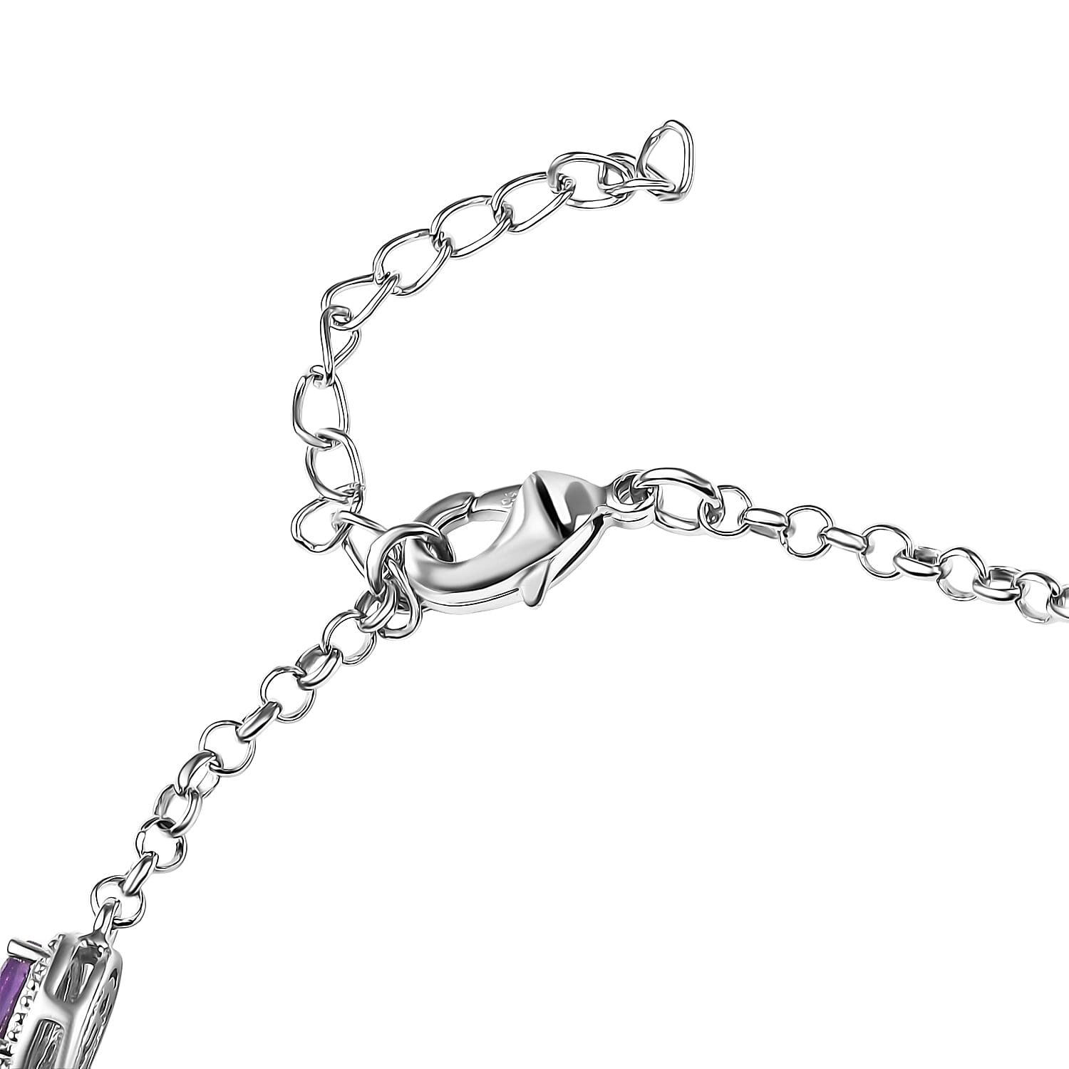 EverTrue African Amethyst 2.90 ctw Bracelet in 18K YG Plated and Platinum Bond (6.5-8.00In)
