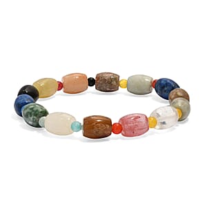 Multi Gemstone 110.15 ctw Beaded Stretch Bracelet
