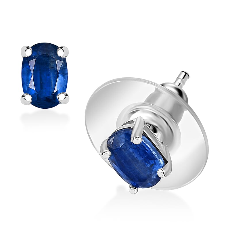 D'Joy Premium Kashmir Kyanite 1.20 ctw Starborn Echoes Earrings in Rhodium Over Sterling Silver