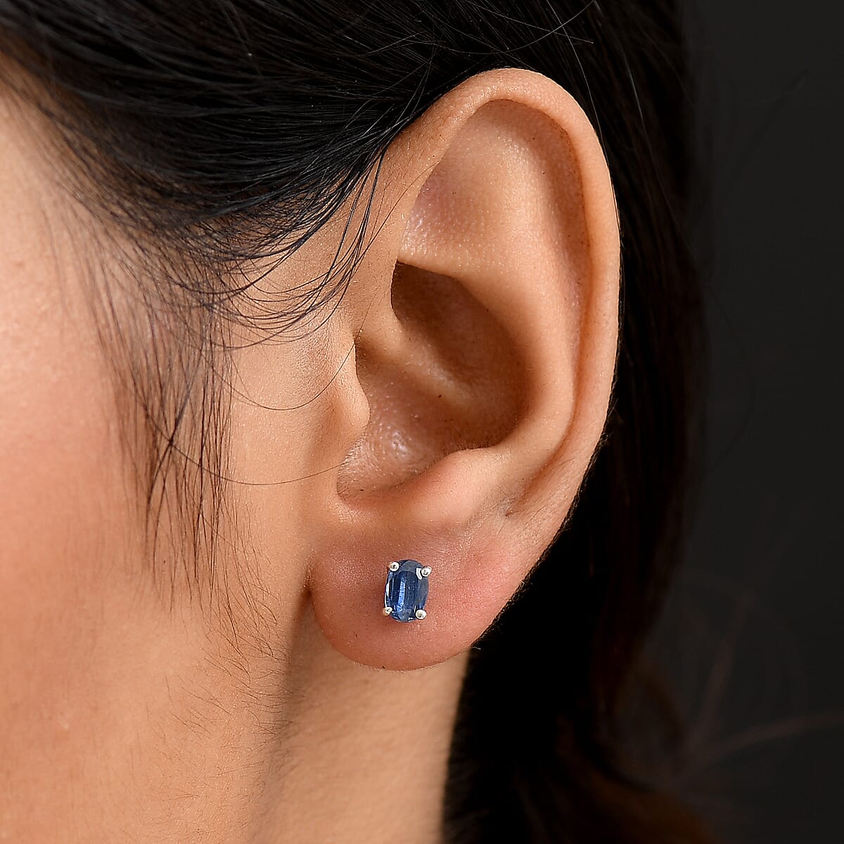 D'Joy Premium Kashmir Kyanite 1.20 ctw Starborn Echoes Earrings in Rhodium Over Sterling Silver  image number 2