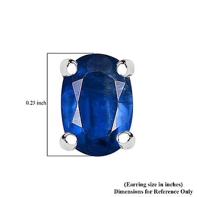 D'Joy Premium Kashmir Kyanite 1.20 ctw Starborn Echoes Earrings in Rhodium Over Sterling Silver