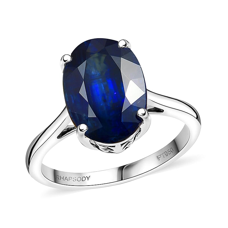 Rhapsody 950 Platinum AAAA Kashmir Kyanite Blue Nova Ring (Size 5.0) 8.25 ctw