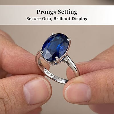 Rhapsody 950 Platinum AAAA Kashmir Kyanite Blue Nova Ring (Size 5.0) 8.25 ctw