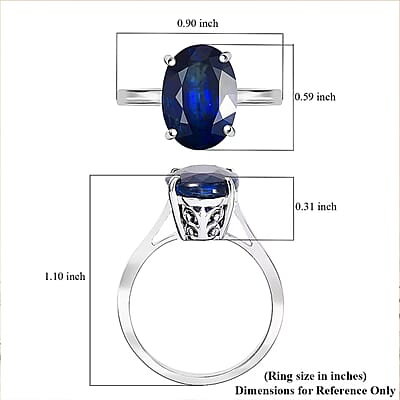 Rhapsody 950 Platinum AAAA Kashmir Kyanite Blue Nova Ring (Size 5.0) 8.25 ctw