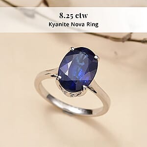 Rhapsody AAAA Kashmir Kyanite 8.25 ctw Blue Nova Ring in 950 Platinum (Size 7.0)