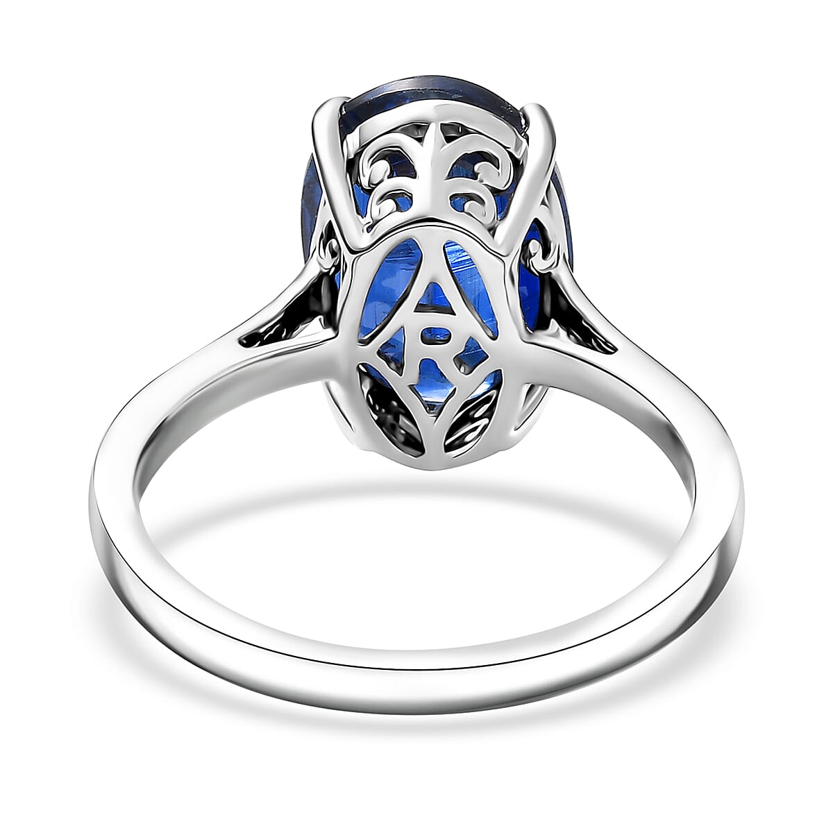 Rhapsody AAAA Kashmir Kyanite 8.25 ctw Blue Nova Ring in 950 Platinum (Size 7.0) image number 4