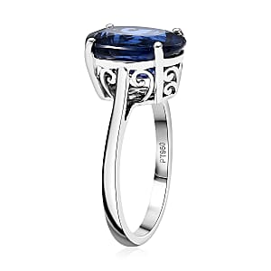 Rhapsody AAAA Kashmir Kyanite 8.25 ctw Blue Nova Ring in 950 Platinum (Size 9.0)