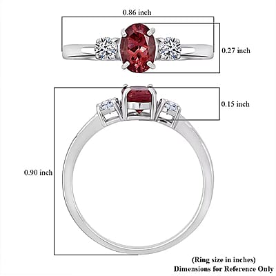 Premium Color Change Garnet and G-H SI Luxuriant Lab Grown Diamond 1.20 ctw Ring in Rhodium Over Sterling Silver (Size 10.0)
