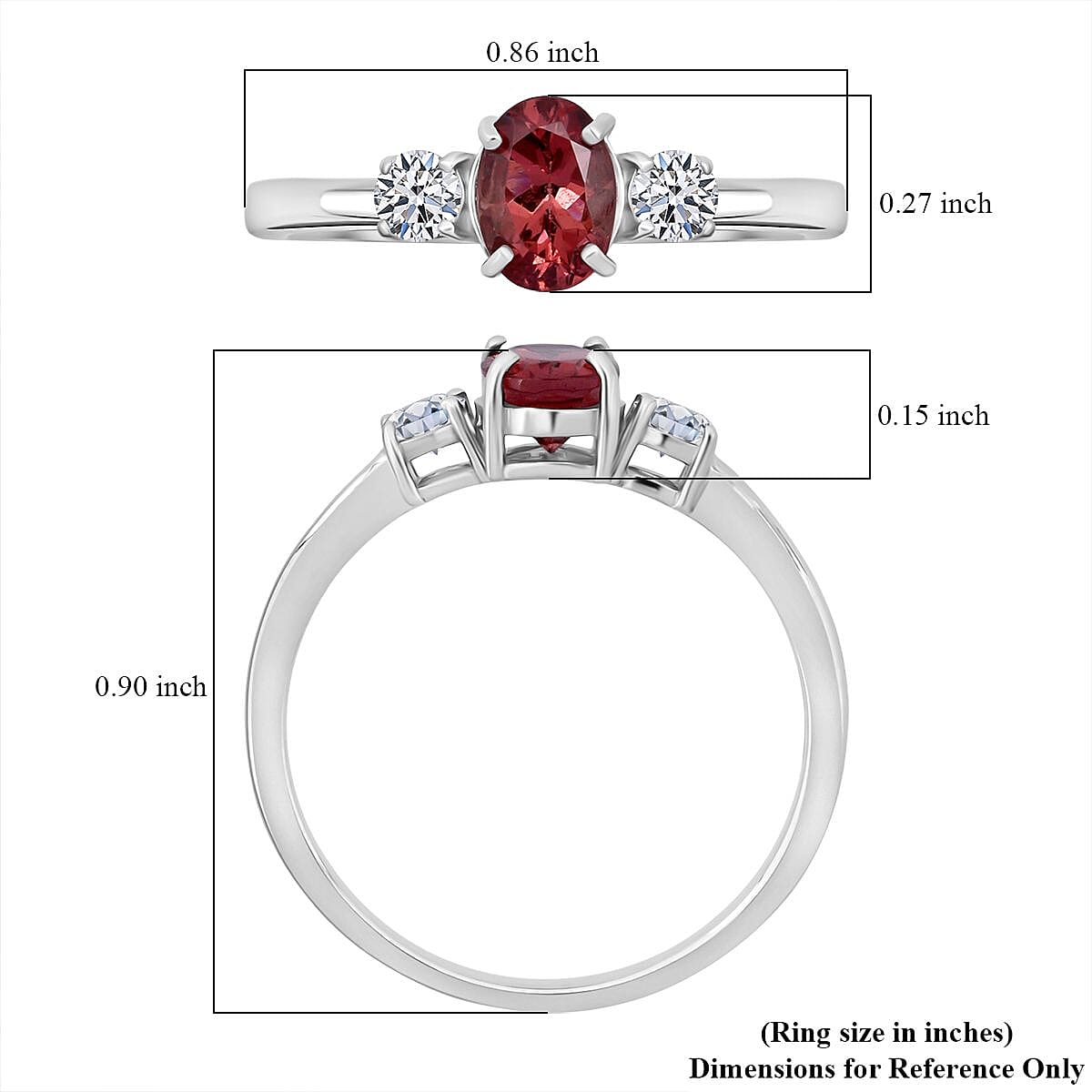 Premium Color Change Garnet and G-H SI Luxuriant Lab Grown Diamond 1.20 ctw Ring in Rhodium Over Sterling Silver (Size 7.0) image number 5