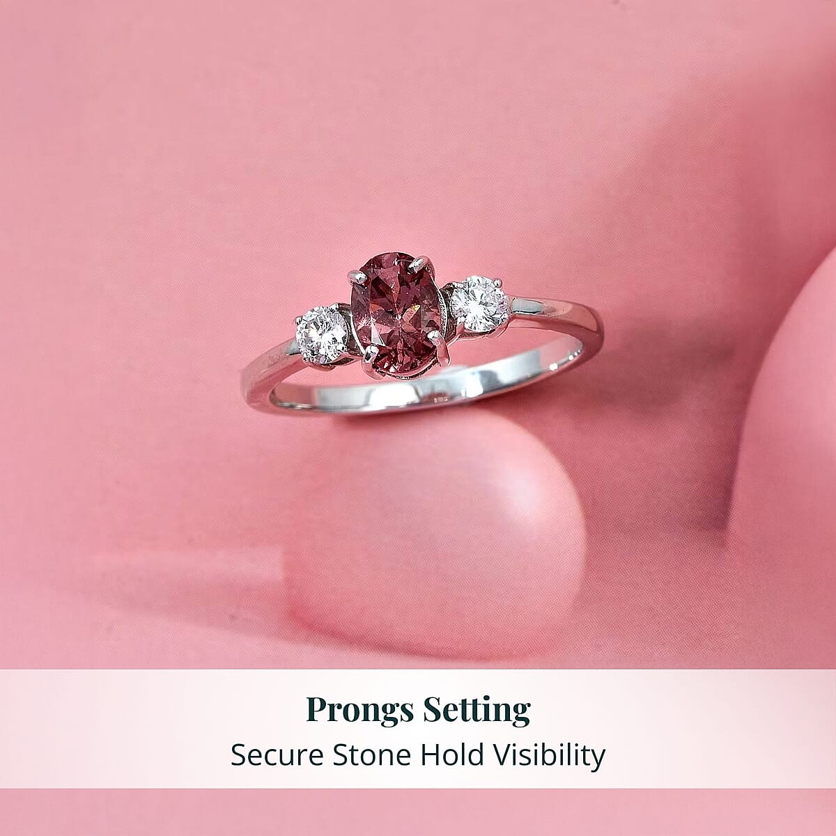 Premium Color Change Garnet and G-H SI Luxuriant Lab Grown Diamond 1.20 ctw Ring in Rhodium Over Sterling Silver (Size 9.0) image number 3