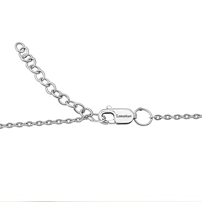 Luxuriant Lab Grown Diamond SI 1.00 ctw Station Necklace in Rhodium Over Sterling Silver 18 Inches