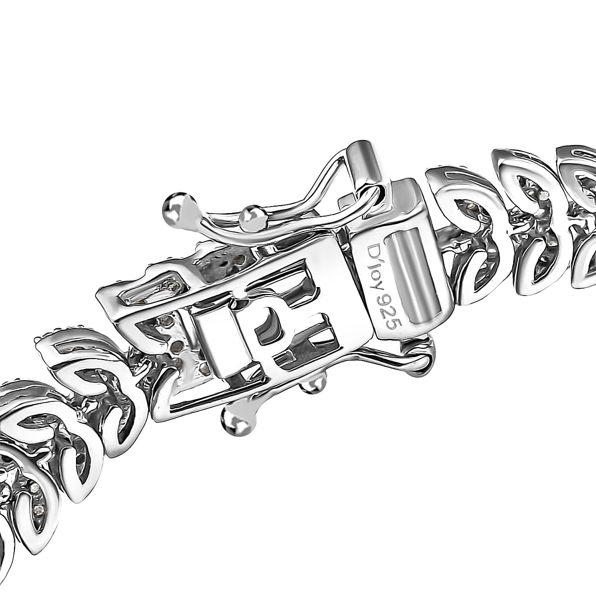 D'Joy Diamond 2.50 ctw Frozen Leaf Bracelet in Rhodium Over Sterling Silver (7.25 In) image number 3