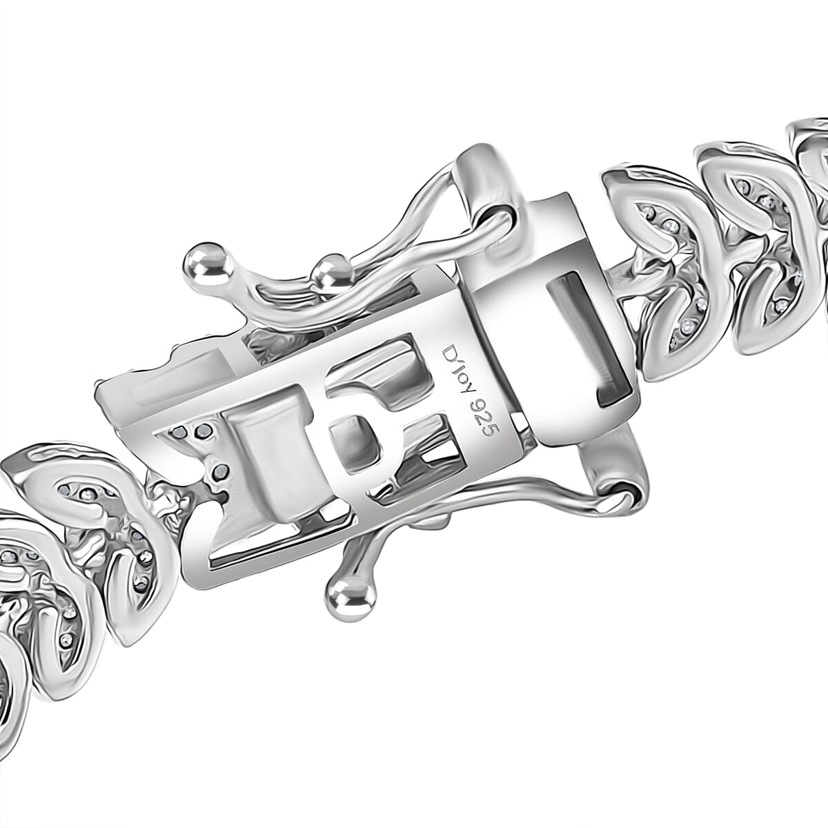 D'Joy Diamond 2.50 ctw Frozen Leaf Bracelet in Rhodium Over Sterling Silver (8.00 In) image number 3