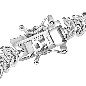 D'Joy Diamond 2.50 ctw Frozen Leaf Bracelet in Rhodium Over Sterling Silver (8.00 In)