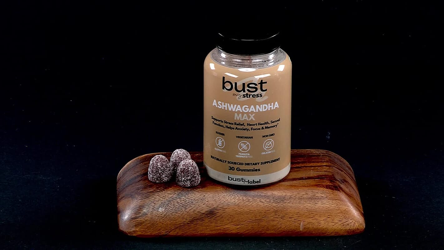Bust My Stress Ashwagandha Max- Stress Relief, Heart Health, Focus & Memory Dietary Supplement (30 Gummies)