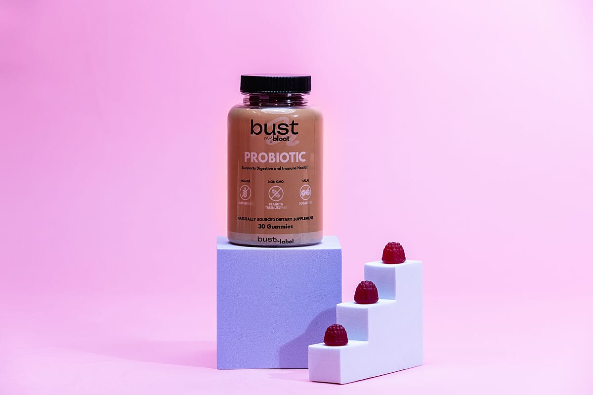Bust My Bloat Probiotic- Digestive & Immune Health Dietary Supplement (30 Gummies) image number 0