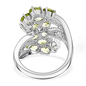 EverTrue Hebei Peridot 4.90 ctw Ring in Stainless Steel (Size 6.5)