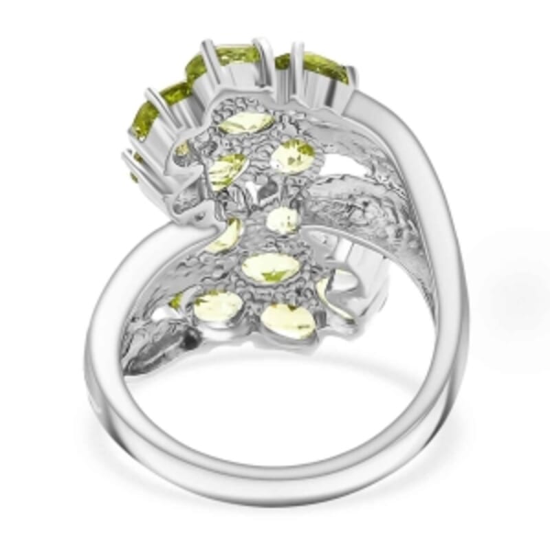 EverTrue Hebei Peridot 4.90 ctw Ring in Stainless Steel (Size 6.5)