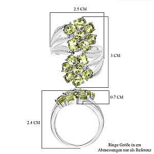 EverTrue Hebei Peridot 4.90 ctw Ring in Stainless Steel (Size 6.5)