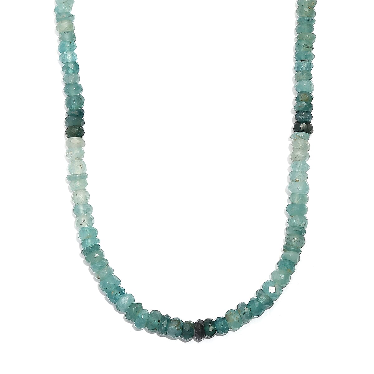 D'Joy Grandidierite 72.00 ctw Beaded Necklace in Rhodium Over Sterling Silver 18 Inches image number 0